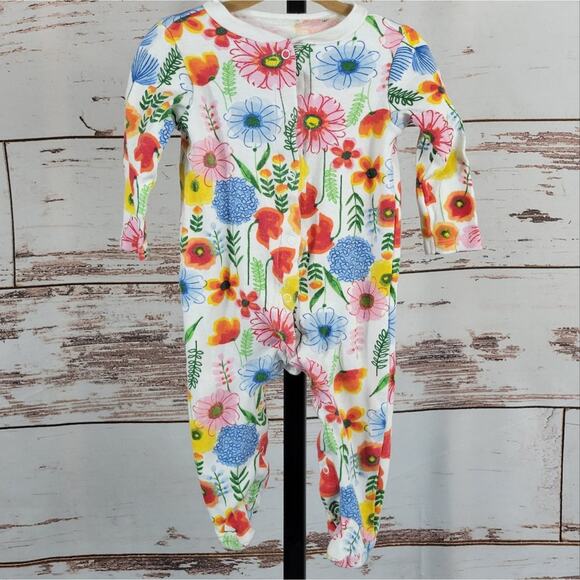 Mini B Floral Footed Sleeper 9mo - Picture 1 of 4
